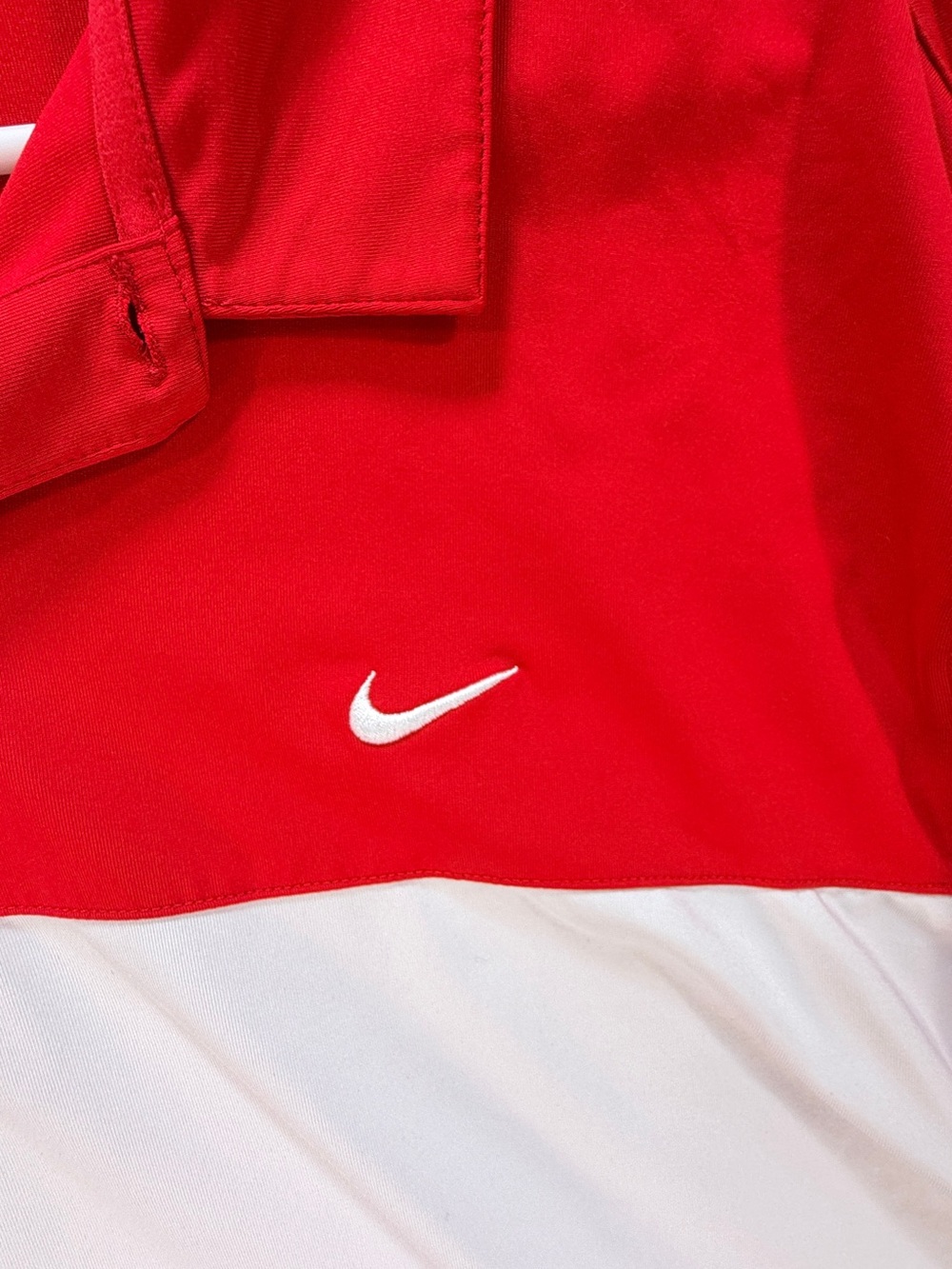 Nike Dri FIT Red White Colorblock Golf Polo Shirt Mens XL - Picture 6 of 9